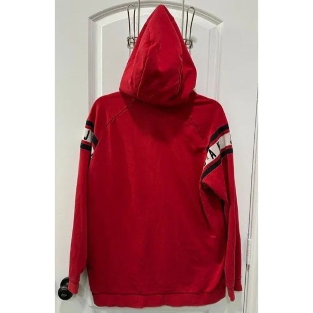 Jordan Jumpman Air Mens Large Red Full Zip Hoodie Sleeve Stripe 2010's